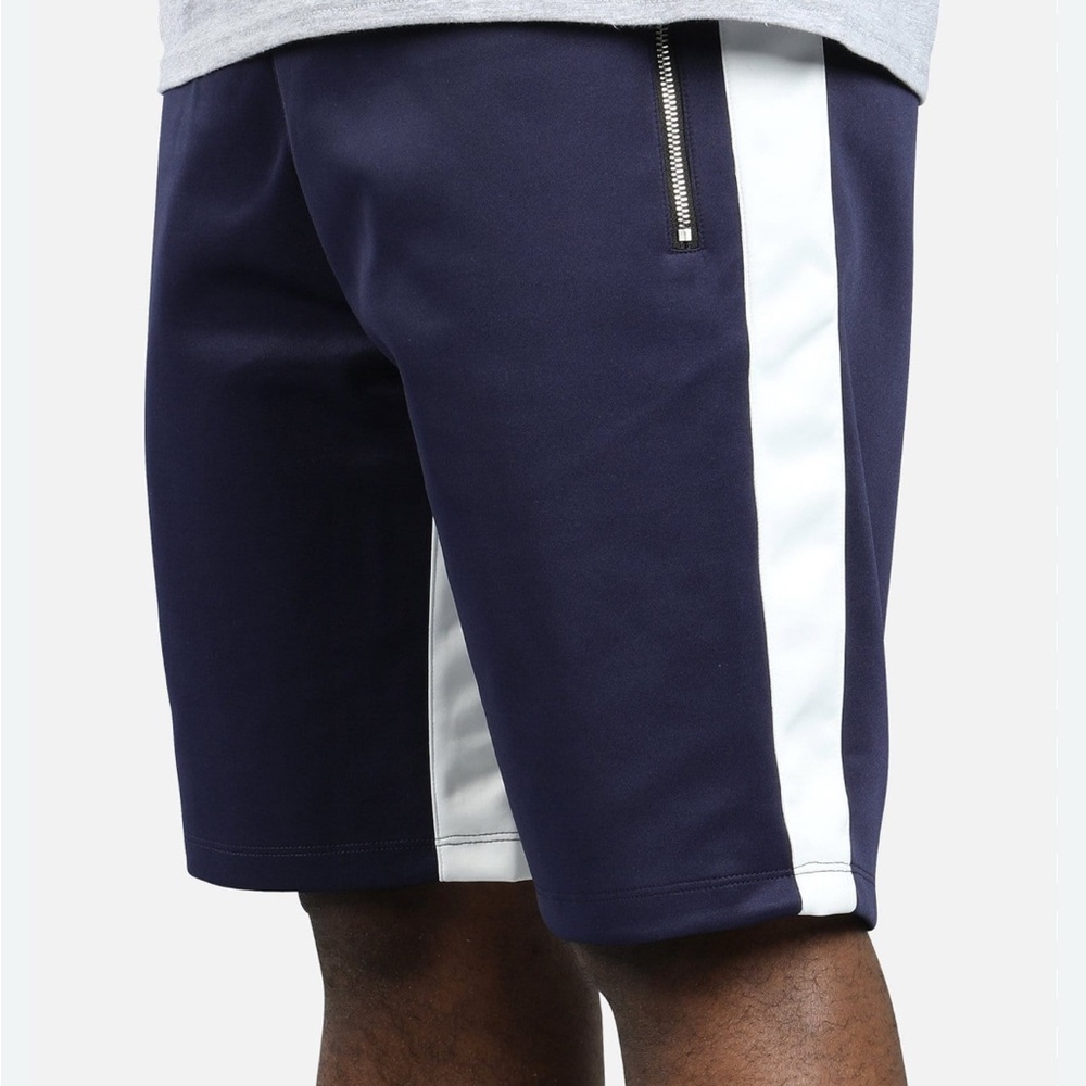 Smoke‎ Rise Athletic Blue and White Shorts with Drawstring Waist